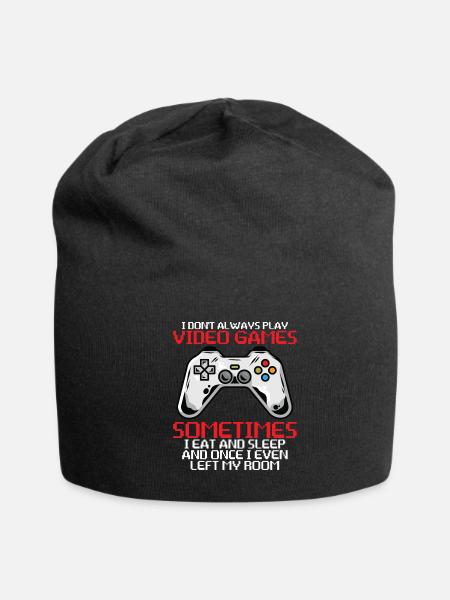 Video Games PlayStation Controller Button - Jersey Beanie - black - Front