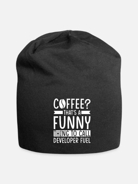 Developer Coffee Gift - Jersey Beanie - black - Front
