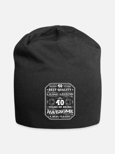 40 anniversaire 40 ans homme 40 ans légende 40 - Tuque en jersey - noir - Devant