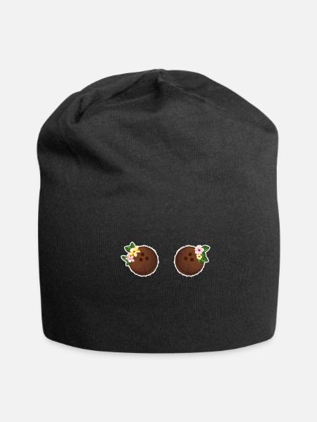 Hawaii Coconut Bra - Jersey Beanie - black - Front