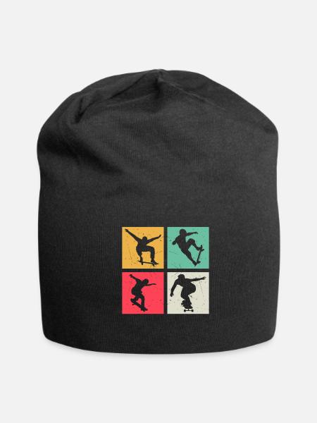 Skateboarding Skateboarder Kids Skateboard Skater - Jersey Beanie - black - Front