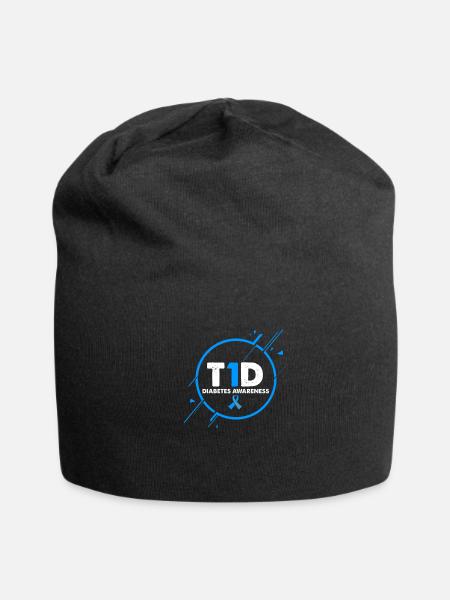 T1D Type 1 Diabetes Gifts Diabetic Dad Mom - Jersey Beanie - black - Front