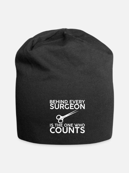 Behind Every Surgeon Is The One Who Counts 2 - Jersey Beanie - black - Front