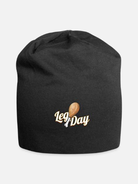 Better Not Skip Leg Day Turkey Drumstick On - Jersey Beanie - black - Front