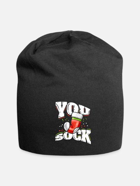 You Sock Merry Christmas - Jersey Beanie - black - Front