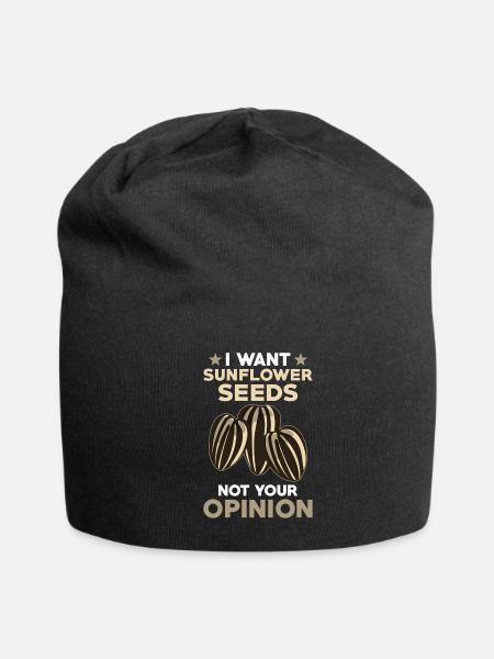 Sunflower Seeds - Jersey Beanie - black - Front