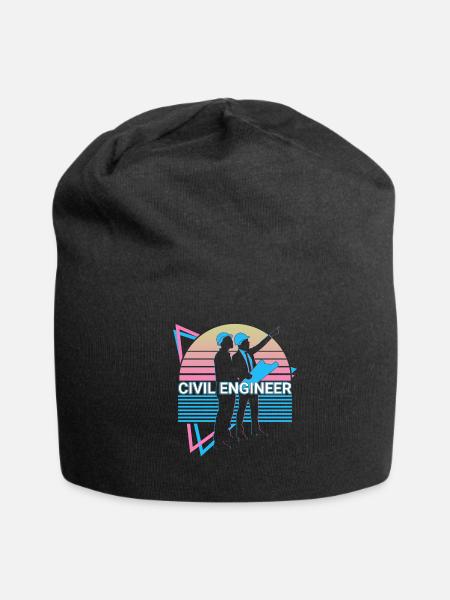 Civil Engineer Civil Engineering Retro - Jersey Beanie - black - Front