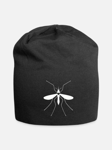 Mosquito Silhouette Heart - Jersey Beanie - black - Front