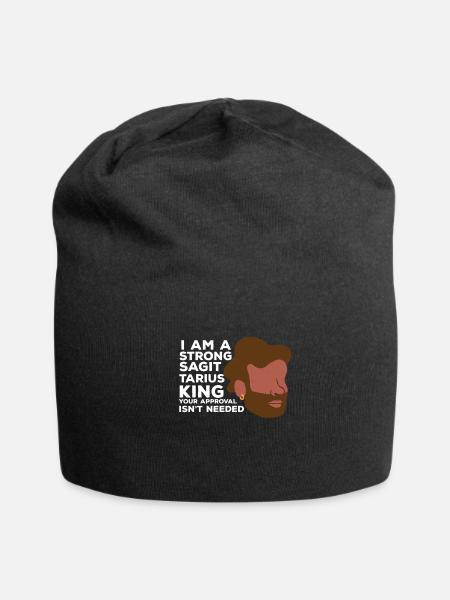 Strong Black Sagittarius King Zodiac Star Sign Ast - Jersey Beanie - black - Front
