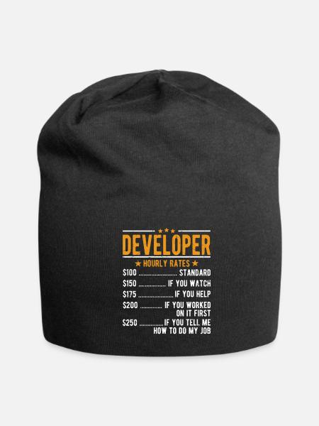 Developer Hourly Rates - Jersey Beanie - black - Front
