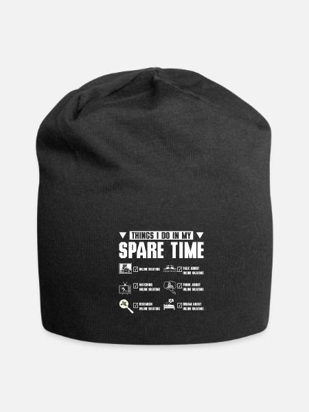Things I do in my spare time rollerblade - Jersey Beanie - black - Front