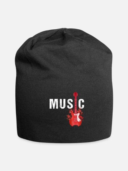 Musician Guitar Player Electro Acoustic Guitarist - Jersey Beanie - black - Front