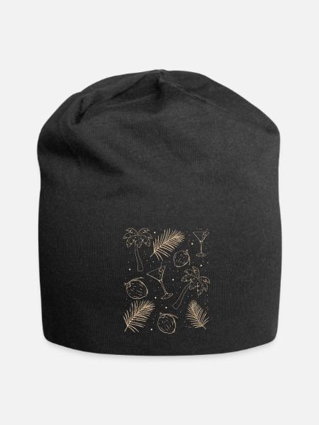 Coconut Girl Aesthetic Coconut Cocktail - Jersey Beanie - black - Front