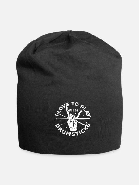 I Love To Play With Drumsticks - Drum Player Drumm - Jersey Beanie - black - Front