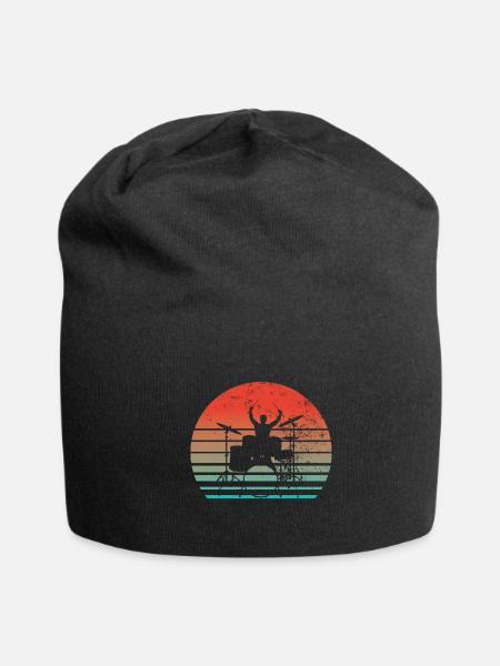 Drummer Drums Drumsticks Musician Outfit - Jersey Beanie - black - Front