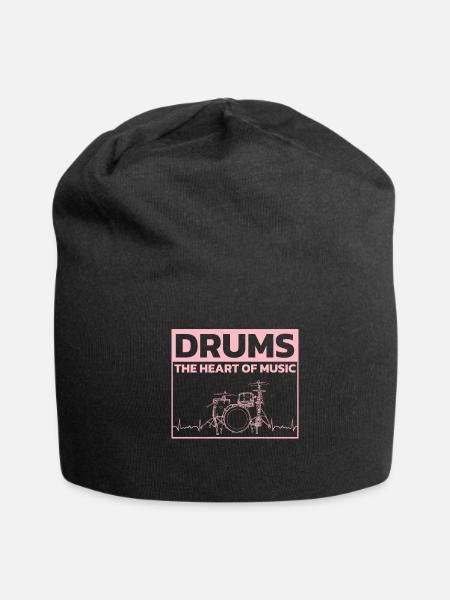 Drummer Drums Drumsticks Musician Outfit - Jersey Beanie - black - Front