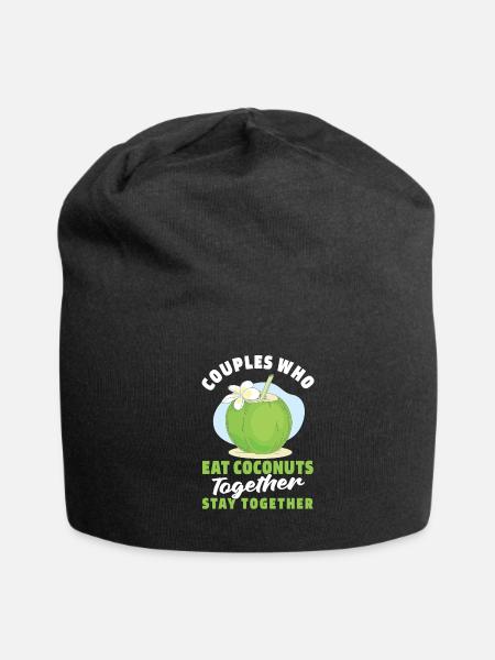 Coconut Couple - Jersey Beanie - black - Front