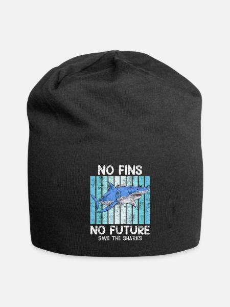 Save Sharks Animal Welfare Save the Ocean - Jersey Beanie - black - Front