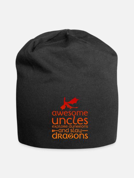 Awesome Uncles Explore Dungeons And Slay Dragons 2 - Jersey Beanie - black