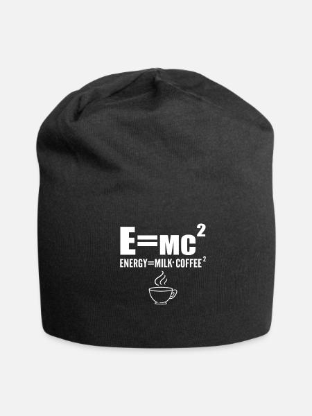 E=mc2 Energy=Milk Coffee Coffee Lover - Jersey Beanie - black