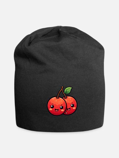 Cherry kawaii - Jersey Beanie - black - Front