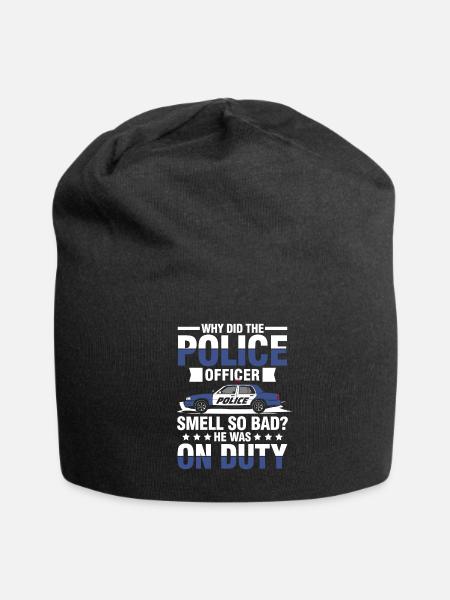 Funny Policeman Saying for a Policeman - Jersey Beanie - black - Front