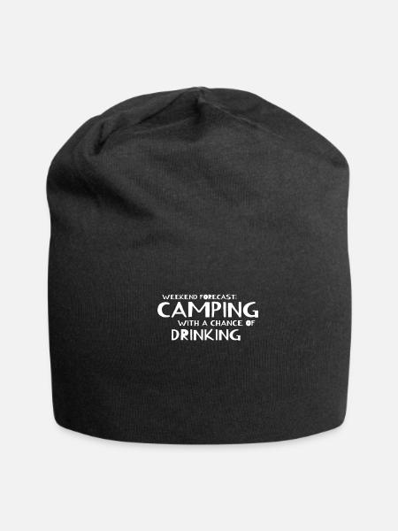 Funny Camping - Weekend Forecast Camping - Jersey Beanie - black - Front
