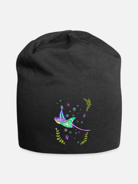 Colorful Stingray - Jersey Beanie - black - Front