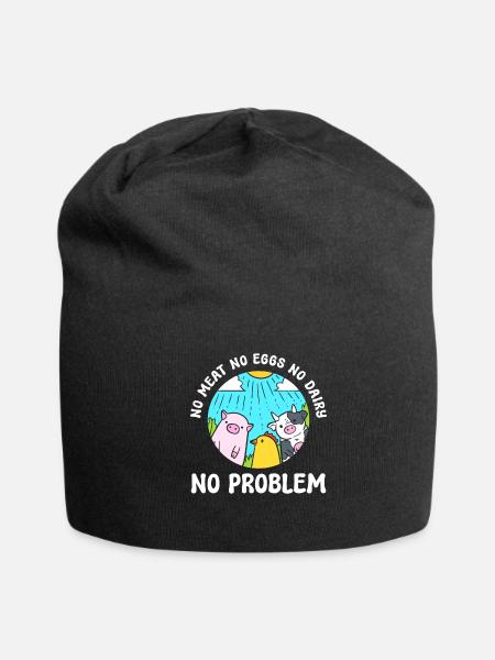 Animal Lover Vegan Activist - Jersey Beanie - black - Front