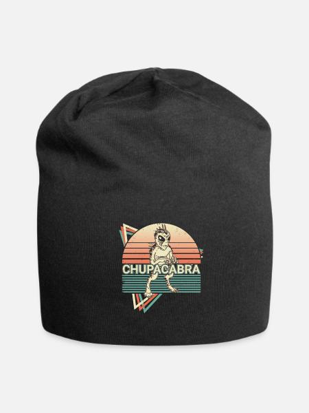 Chupacabra Cryptid Cryptozoology Retro - Jersey Beanie - black - Front