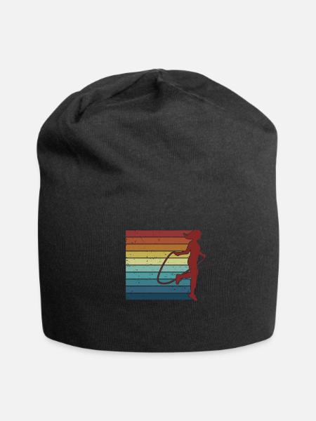 Retro Speed Skipping Jumping Professional Jump - Jersey Beanie - black - Front