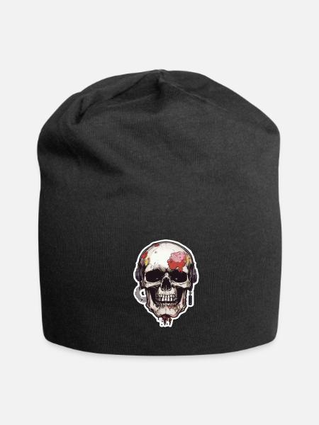 Skulls Skull Totenschädel Skull Bones - Jersey Beanie - black - Front