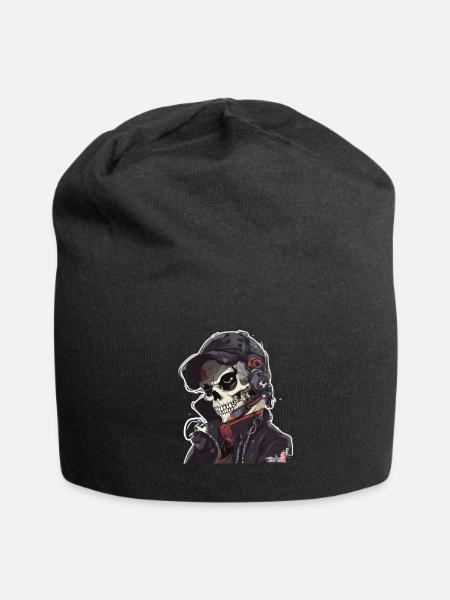 Skulls Skull Totenschädel Skull Bones - Jersey Beanie - black - Front