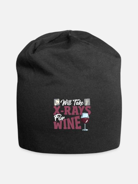 Will Take X-Rays For Wine X-ray Tech X-Ray - Jersey Beanie - black - Front