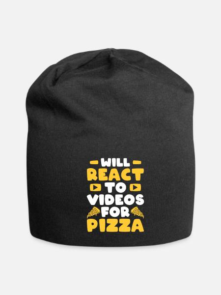 Reaction Streamer Video Reaction Content Creator - Jersey Beanie - black - Front