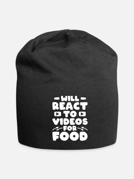 Reaction Streamer Video Reaction Content Creator - Jersey Beanie - black - Front