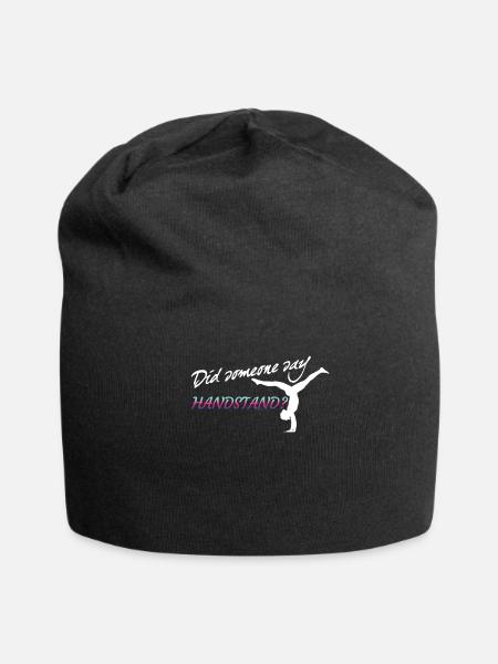 Handstand Balanced Gymnast - Jersey Beanie - black - Front