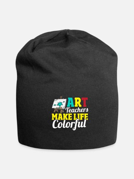 School Teacher Art Lover Art Education Art - Jersey Beanie - black - Front