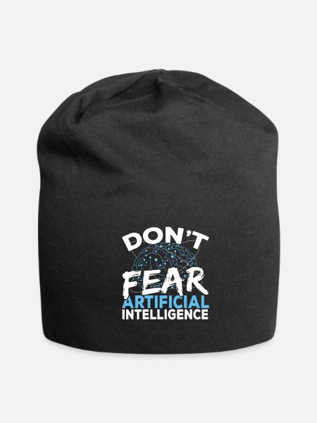 Digital Brain AI Deep Learning Neural Network AI - Jersey Beanie - black - Front