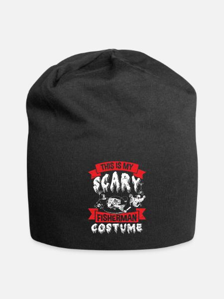 Angler Shirt This is my Scary Fisherman Costume - Jersey Beanie - black - Front