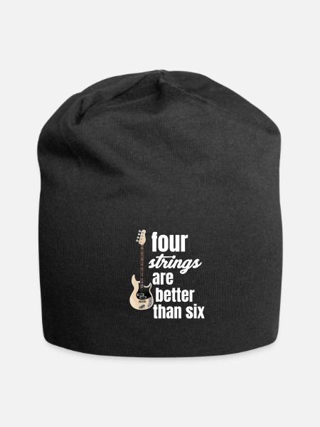 Four Strings Are Better Than 6 Bassist Player - Jersey Beanie - black - Front