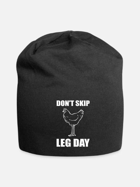 Don't Skip Leg Day Gym-goer - Jersey Beanie - black - Front