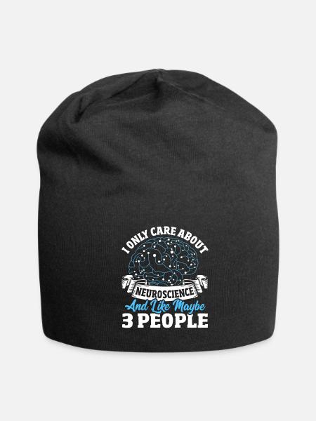 Only Care About Neuroscience & Maybe 3 People - Jersey Beanie - black - Front
