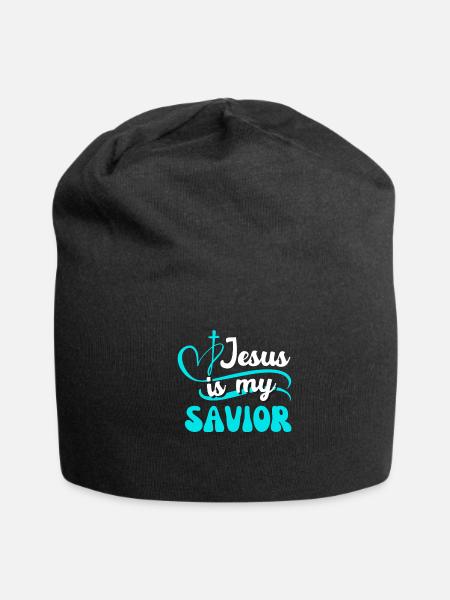 Jesus Is My Savior Bible Christian Faith - Jersey Beanie - black - Front