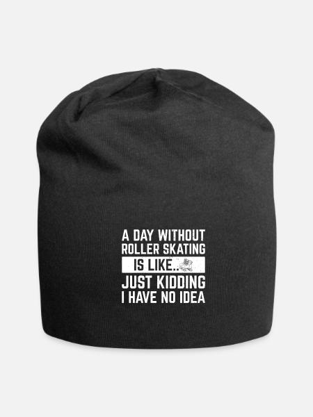 Roller Skates Roller Skating Roller Skater - Jersey Beanie - black - Front