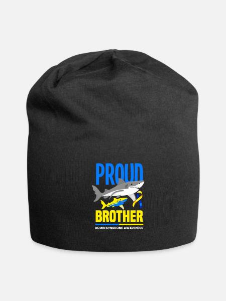 Shark Proud Brother Down Syndrome Awareness - Jersey Beanie - black - Front