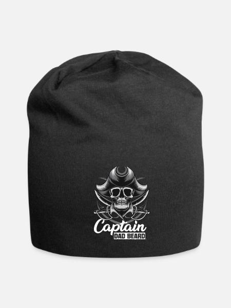 Captain Dad Beard Captain Boot Sailing Sailing - Jersey Beanie - black - Front