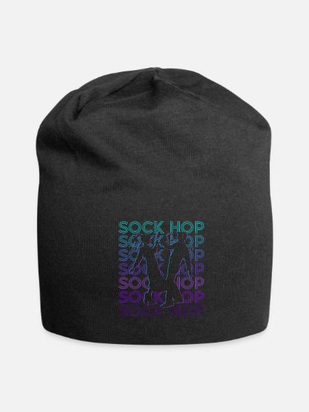 Sock Hop Dance 50s Retro - Jersey Beanie - black - Front