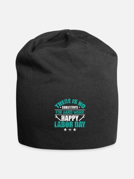 There is no Substitute for hard Work Labor Day - Jersey Beanie - black - Front