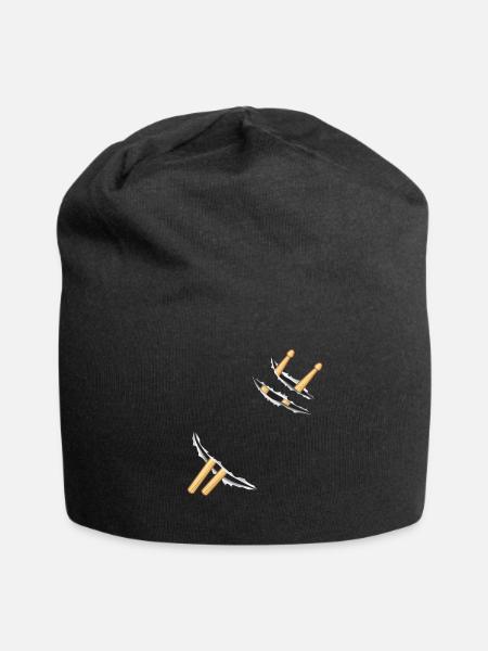 Drummer Drums Drumsticks Musician Outfit - Jersey Beanie - black - Front